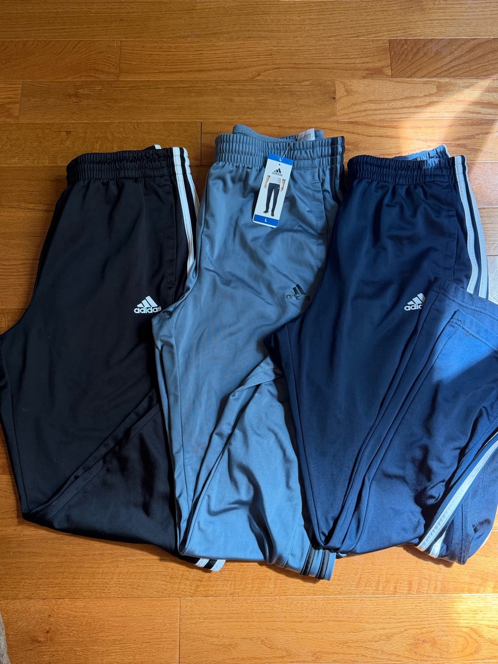 Lot of 3 (1 NWT/2 Preloved) Mens addidas size large athletic pants Drawstrings